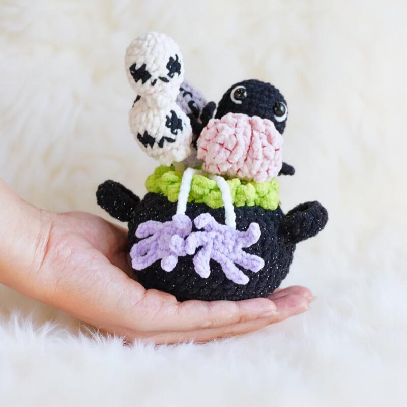 Haunted Cauldron Amigurumi Crochet Pattern - Spooky DIY Halloween Decor - Instant Download PDF - Image 2