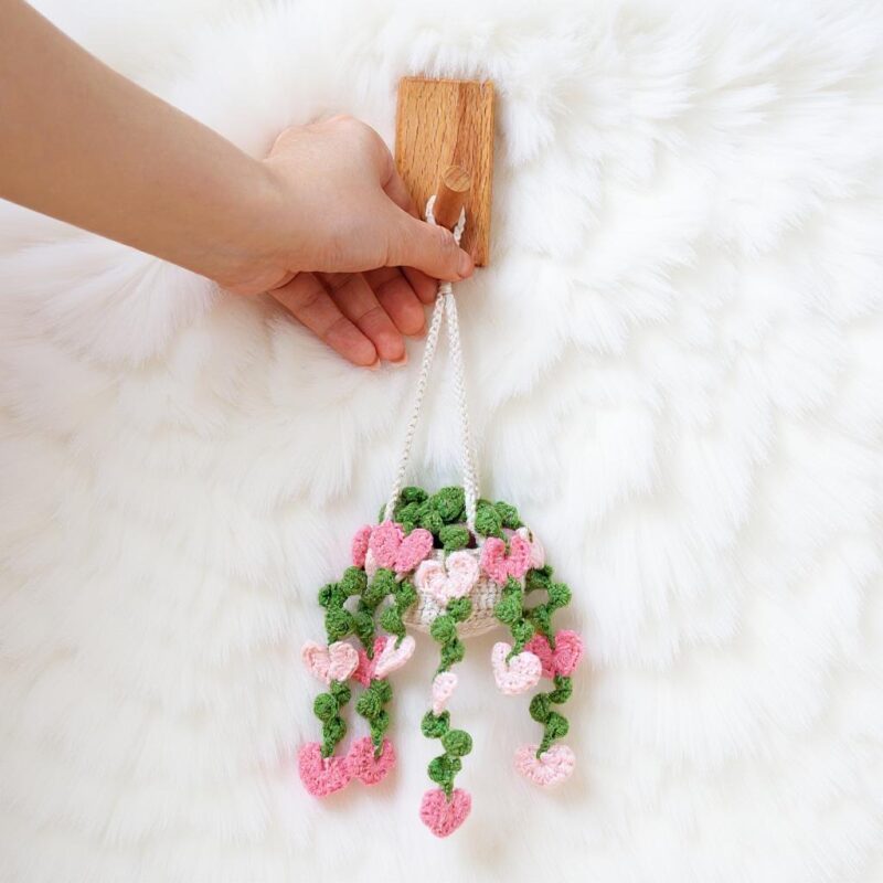Heart Flower Basket Amigurumi Crochet Pattern - Charming DIY Car Hanging Decor - Instant Download PDF - Image 3
