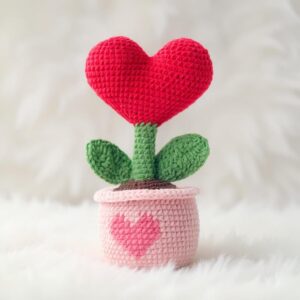 Heart Plant Amigurumi Crochet Pattern - Adorable DIY Potted Plant Decor - Instant Download PDF