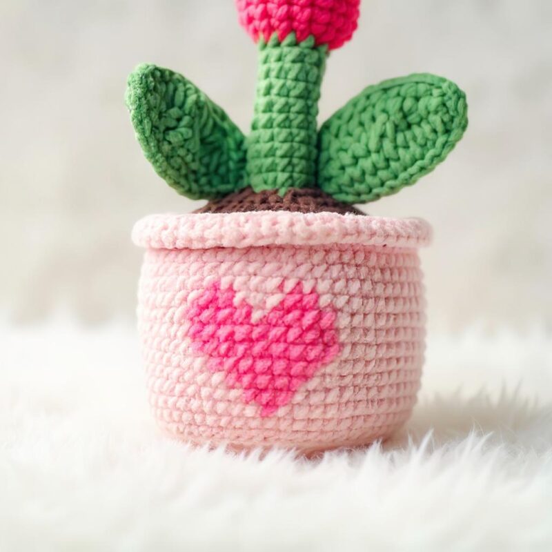 Heart Plant Amigurumi Crochet Pattern - Adorable DIY Potted Plant Decor - Instant Download PDF - Image 4