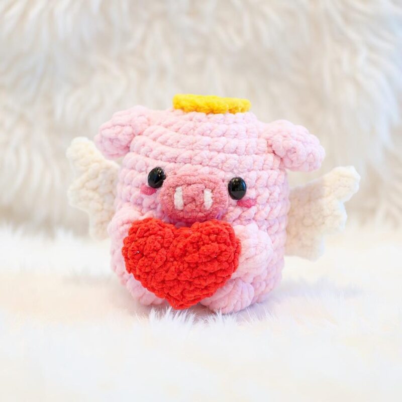 Heartful Cupid Pig Amigurumi Crochet Pattern - Adorable DIY Stuffed Animal Toy - Instant Download PDF - Image 2