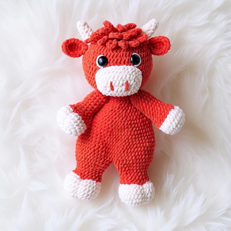 Highland Cow Amigurumi Crochet Pattern - Cuddly DIY Snuggle Lovey - Instant Download PDF - Image 2