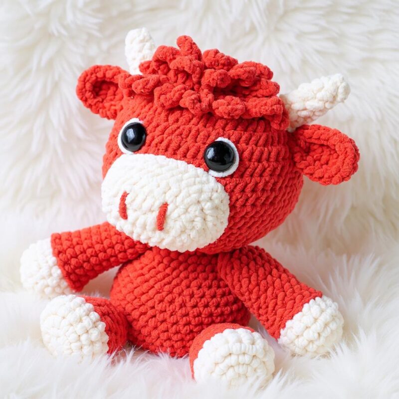 Highland Cow Amigurumi Crochet Pattern - Cuddly DIY Snuggle Lovey - Instant Download PDF - Image 3