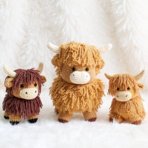 Highland Cow Amigurumi Crochet Pattern Bundle - Adorable DIY Stuffed Animal Toys - Instant Download PDF