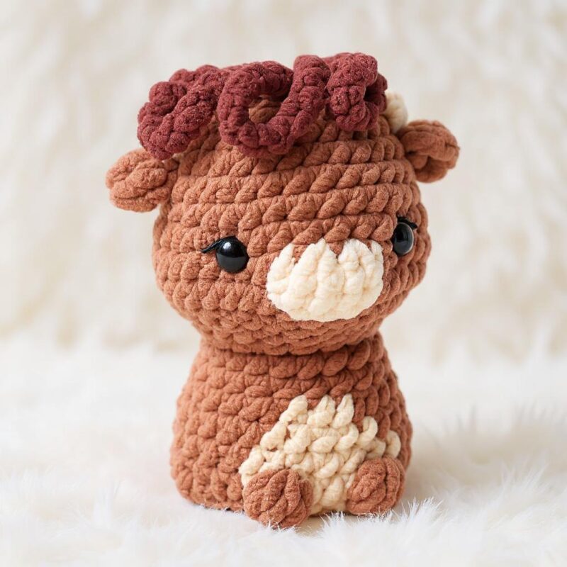 Highland Cow Amigurumi Crochet Pattern - No-Sew - DIY Stuffed Animal Toy - Instant Download PDF - Image 2