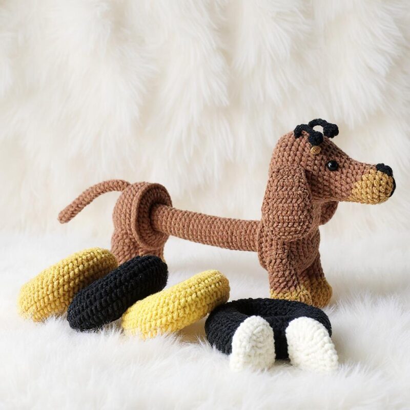 Honey Dachshund Amigurumi Crochet Pattern - Adorable DIY Stuffed Animal Toy - Instant Download PDF - Image 6