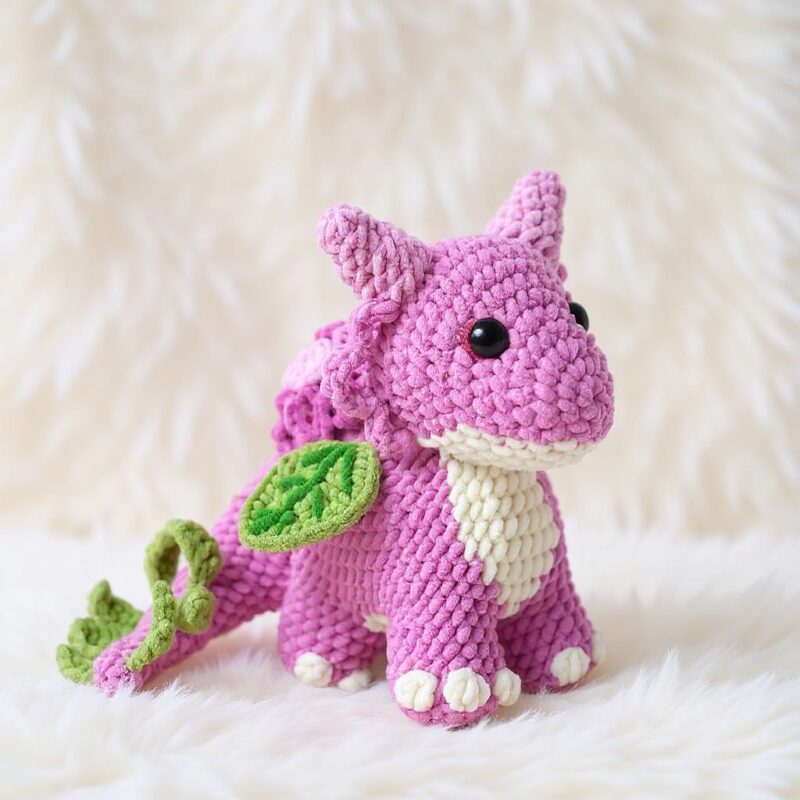 Hydrangea Dragon Amigurumi Crochet Pattern - Whimsical DIY Stuffed Animal Toy - Instant Download PDF - Image 2