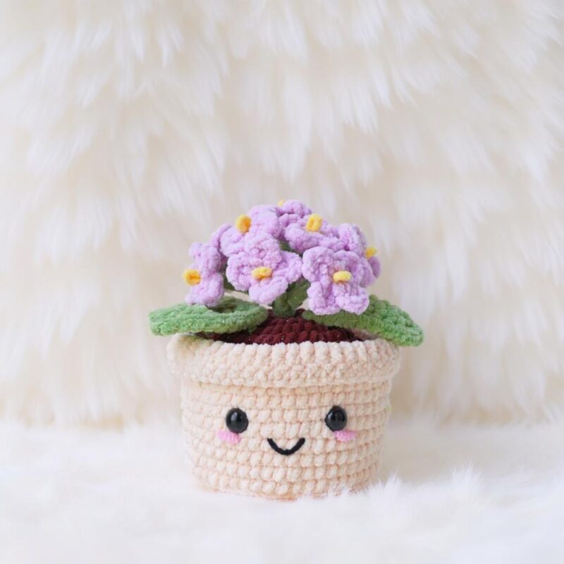 Hydrangea Pot Amigurumi Crochet Pattern - Beautiful DIY Potted Plant - Instant Download PDF