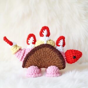 Ice Cream Stegosaurus Amigurumi Crochet Pattern - Adorable DIY Dinosaur Toy - Instant Download PDF