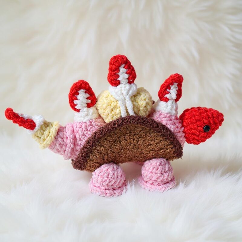 Ice Cream Stegosaurus Amigurumi Crochet Pattern - Adorable DIY Dinosaur Toy - Instant Download PDF - Image 2