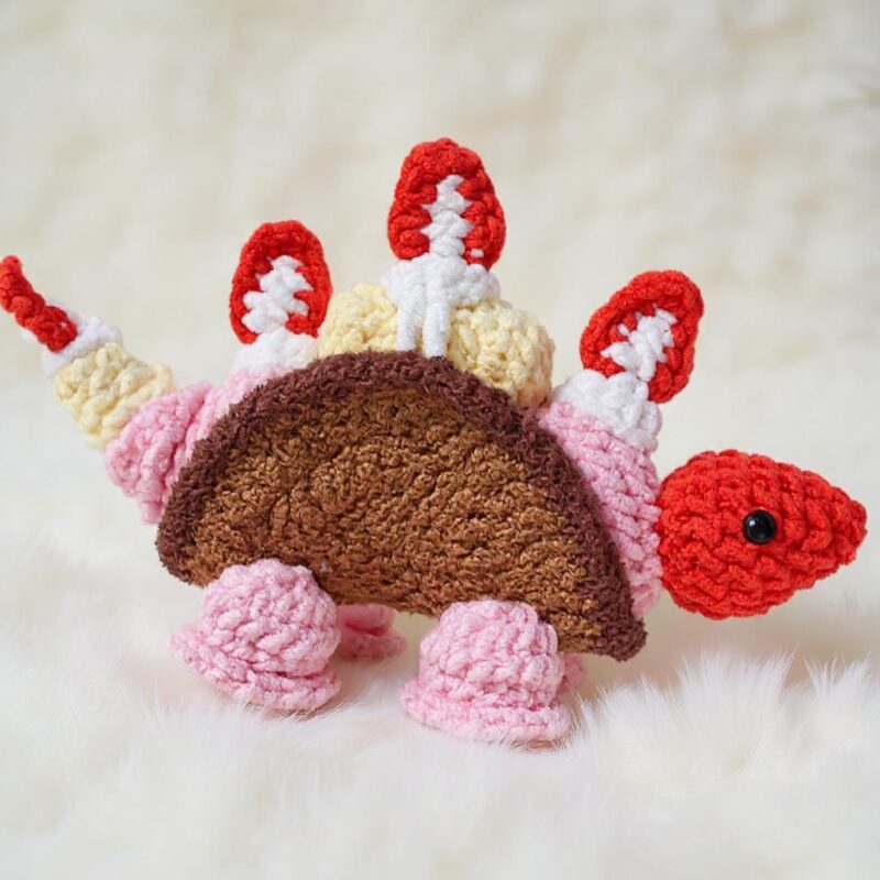 Ice Cream Stegosaurus Amigurumi Crochet Pattern - Adorable DIY Dinosaur Toy - Instant Download PDF - Image 4