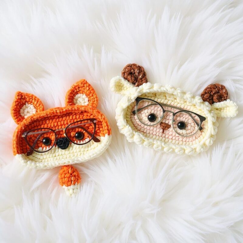 Kawaii Animal Glasses Holder Amigurumi Crochet Pattern Bundle - Adorable DIY Desk Decor - Instant Download PDF - Image 2