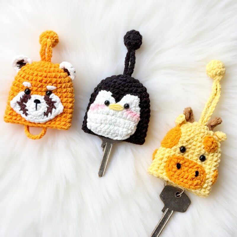 Bear Key Cover Amigurumi Crochet Pattern - Adorable DIY Handmade Keychain - Instant Download PDF