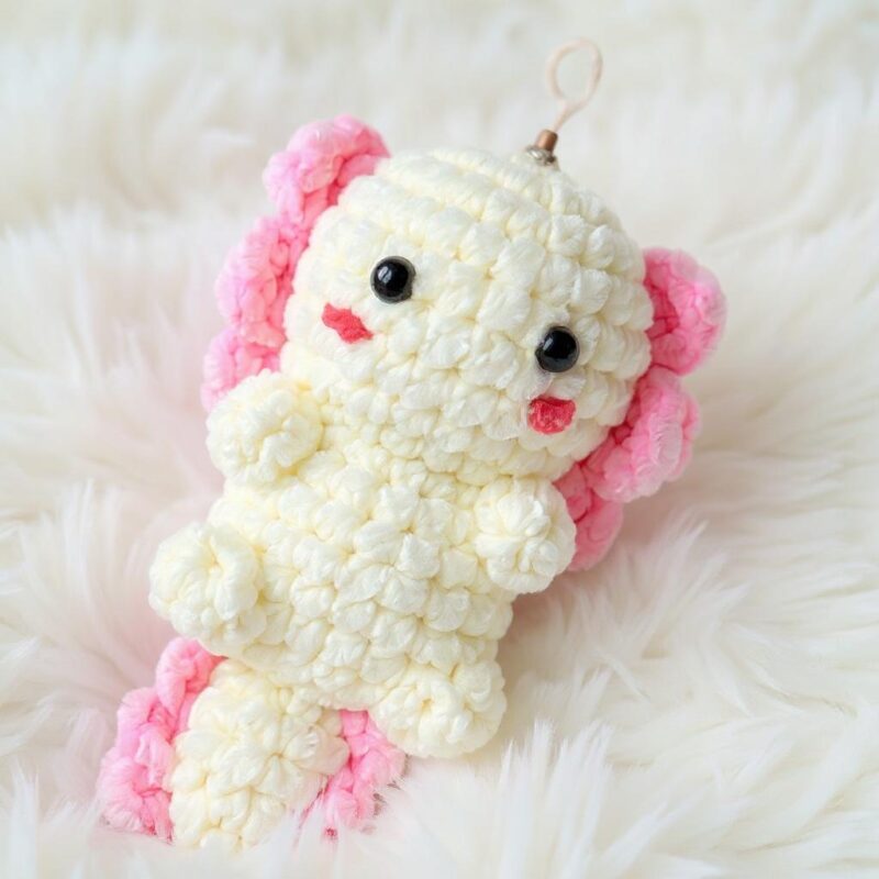 Axolotl Keychain Amigurumi Crochet Pattern - Adorable DIY Stuffed Animal Toy - Instant Download PDF - Image 3