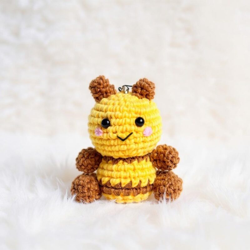 Bee Keychain Amigurumi Crochet Pattern - Adorable DIY Stuffed Animal Charm - Instant Download PDF - Image 3