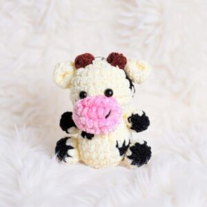Cow Keychain Amigurumi Crochet Pattern - Adorable DIY Stuffed Animal Toy - Instant Download PDF