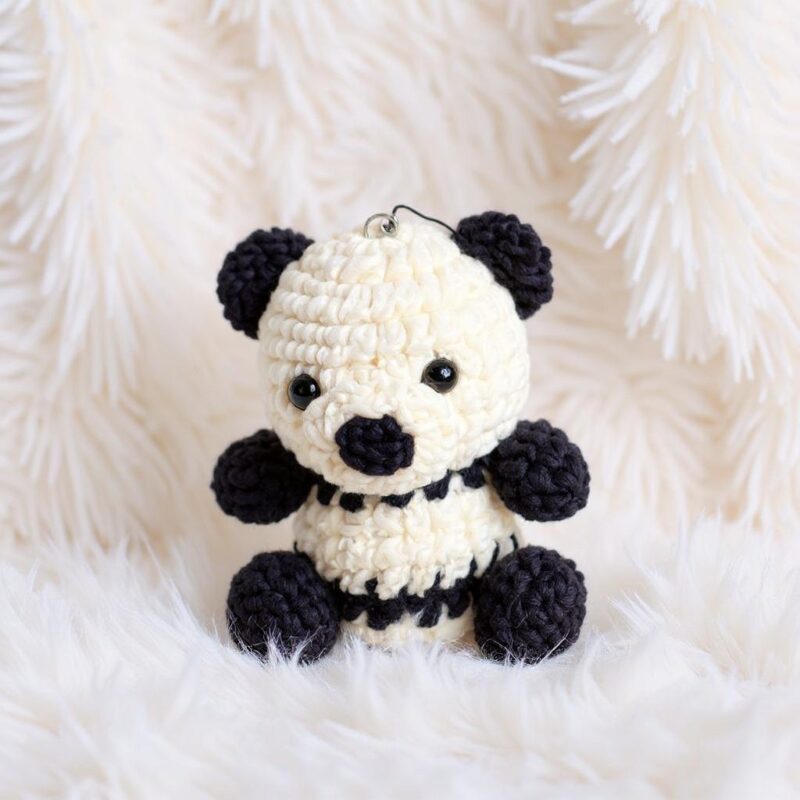 Panda Keychain Amigurumi Crochet Pattern - Adorable DIY Stuffed Animal - Instant Download PDF - Image 4
