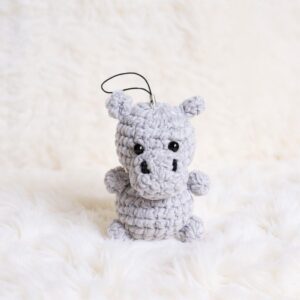 Hippo Amigurumi Crochet Pattern - Adorable DIY Keychain Toy - Instant Download PDF