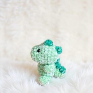 Dinosaur Amigurumi Crochet Pattern - Adorable DIY Keychain & Bag Charm - Instant Download PDF