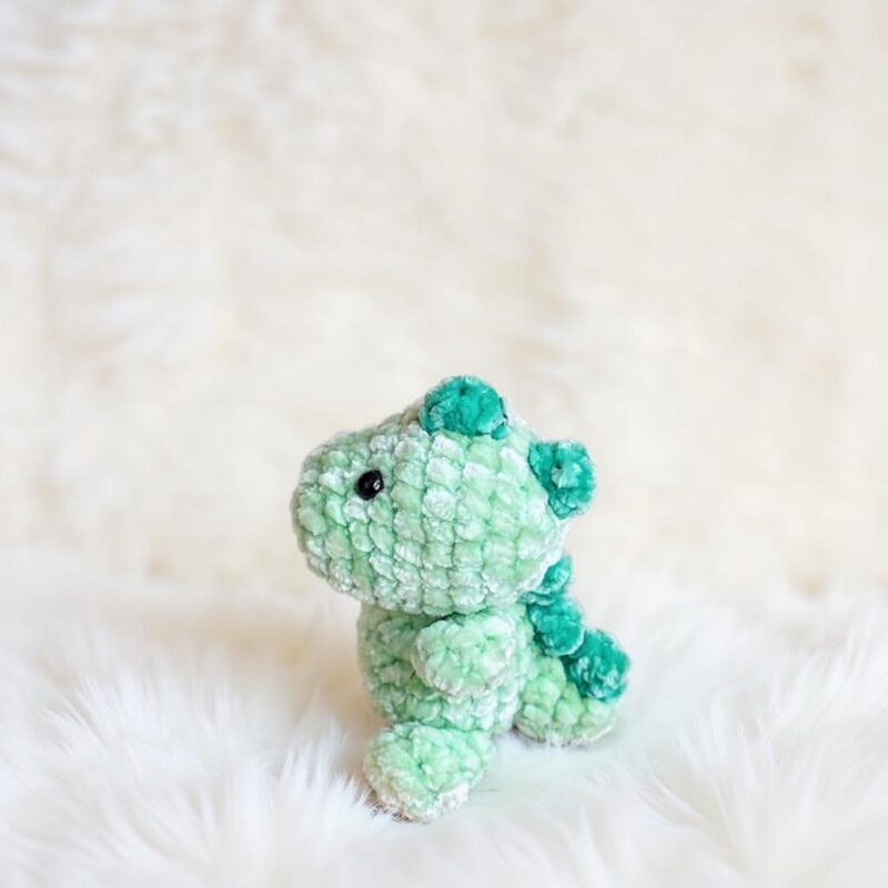 Dinosaur Amigurumi Crochet Pattern - Adorable DIY Keychain & Bag Charm - Instant Download PDF