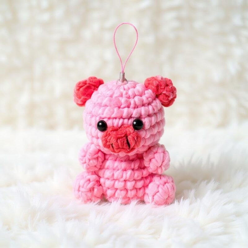 Little Pig Keychain Amigurumi Crochet Pattern - Adorable DIY Keychain Charm - Instant Download PDF