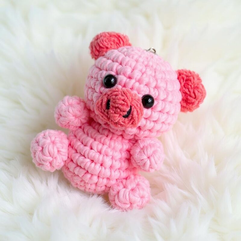 Little Pig Keychain Amigurumi Crochet Pattern - Adorable DIY Keychain Charm - Instant Download PDF - Image 2