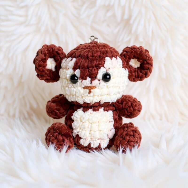 Monkey Keychain Amigurumi Crochet Pattern - Adorable DIY Stuffed Animal Toy - Instant Download PDF - Image 4