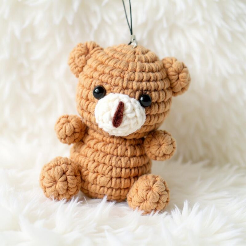 Keychain Teddy Bear Amigurumi Crochet Pattern - Adorable DIY Stuffed Animal Toy - Instant Download PDF - Image 2