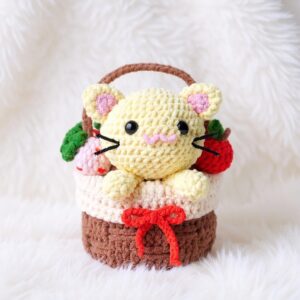 Kitty Picnic Basket Amigurumi Crochet Pattern - Adorable DIY Stuffed Animal Toy - Instant Download PDF