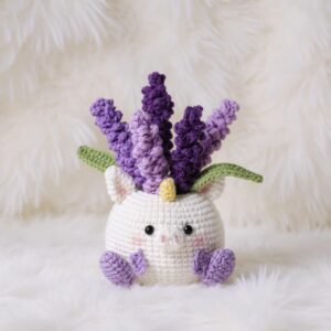 Lavender Unicorn Pot Amigurumi Crochet Pattern - Adorable DIY Planter & Decor - Instant Download PDF