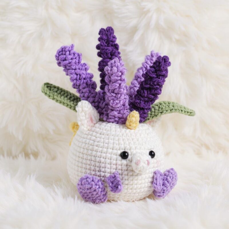 Lavender Unicorn Pot Amigurumi Crochet Pattern - Adorable DIY Planter & Decor - Instant Download PDF - Image 2