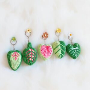 Leafy Latchkey Amigurumi Crochet Pattern - Whimsical DIY Keychain & Charm - Instant Download PDF
