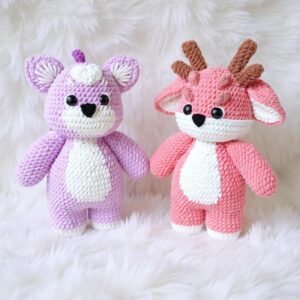 Lilac & Rosy Dragons Amigurumi Crochet Pattern - Adorable Bundle - DIY Stuffed Animal Toys - Instant Download PDF
