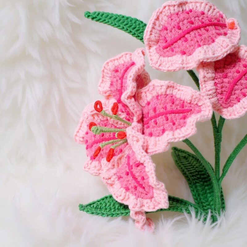 Lily Flowers Amigurumi Crochet Pattern - Beautiful DIY Flower Bouquet - Instant Download PDF - Image 3