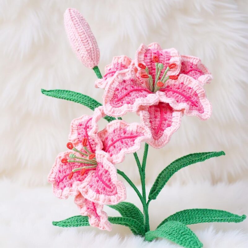 Lily Flowers Amigurumi Crochet Pattern - Beautiful DIY Flower Bouquet - Instant Download PDF - Image 4