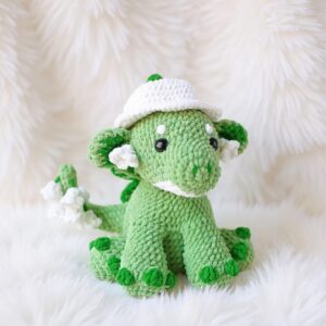 Lily Of The Valley Dragon Amigurumi Crochet Pattern - Whimsical DIY Stuffed Animal Toy - Instant Download PDF