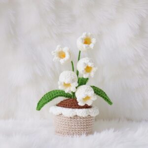 Lily of the Valley Amigurumi Crochet Pattern - Charming DIY Potted Plant Decor - Instant Download PDF