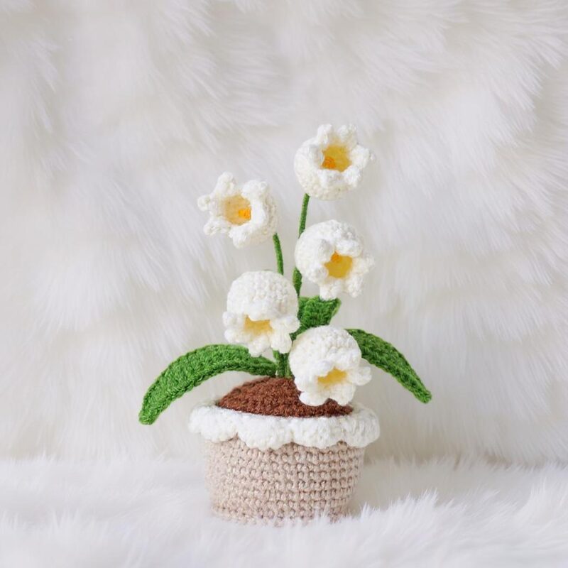 Lily of the Valley Amigurumi Crochet Pattern - Charming DIY Potted Plant Decor - Instant Download PDF