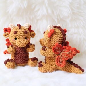 Maple Leaf Dragon Amigurumi Crochet Pattern - Whimsical DIY Stuffed Animal Toy - Instant Download PDF