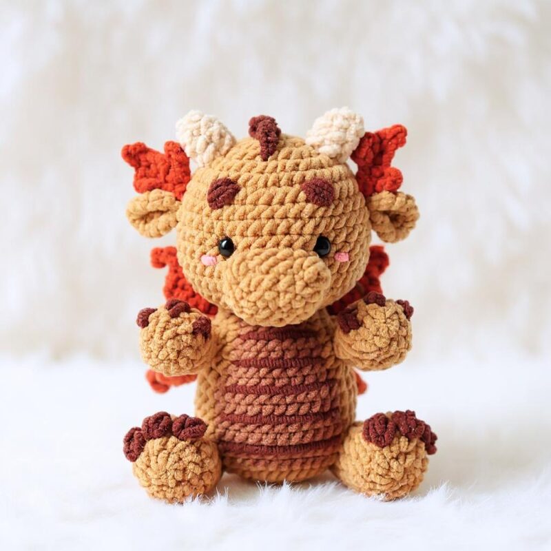 Maple Leaf Dragon Amigurumi Crochet Pattern - Whimsical DIY Stuffed Animal Toy - Instant Download PDF - Image 2