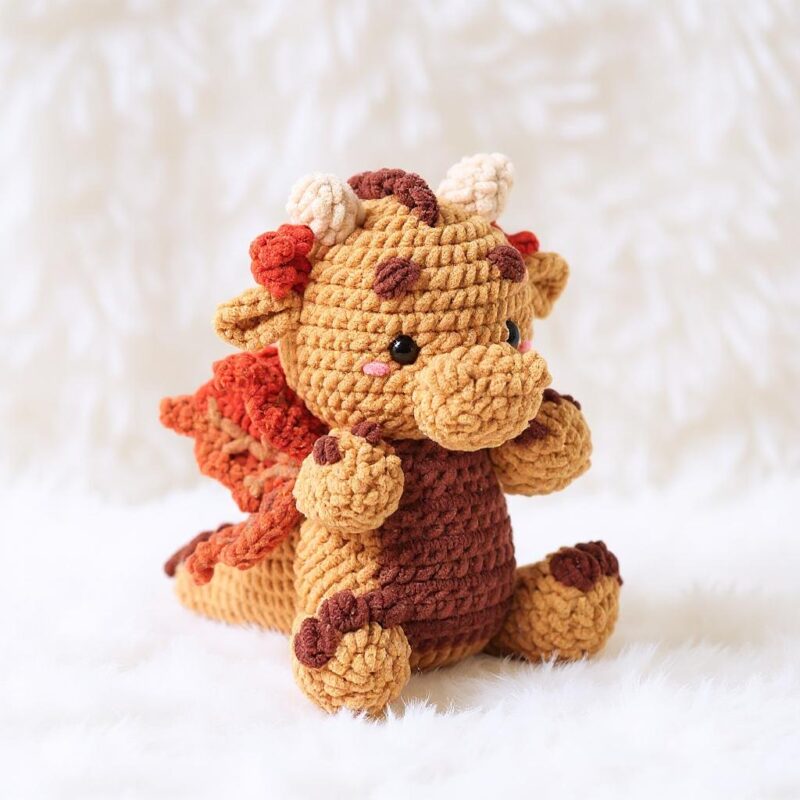 Maple Leaf Dragon Amigurumi Crochet Pattern - Whimsical DIY Stuffed Animal Toy - Instant Download PDF - Image 3