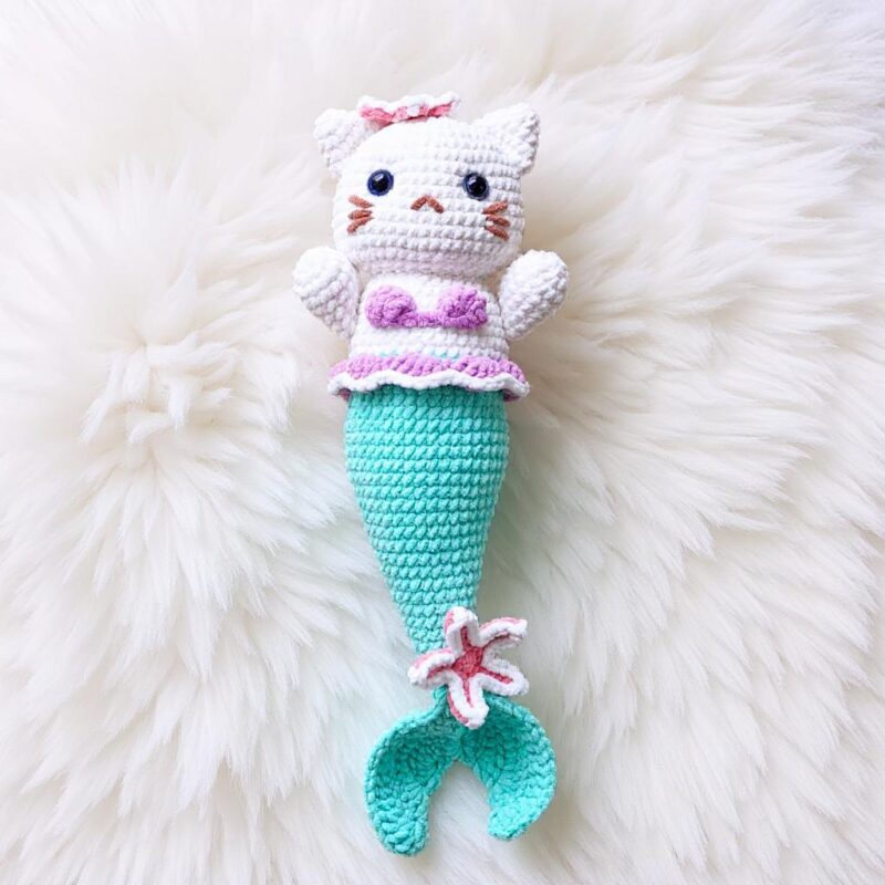 Mermaid Kitten Amigurumi Crochet Pattern - Adorable DIY Stuffed Animal Toy - Instant Download PDF