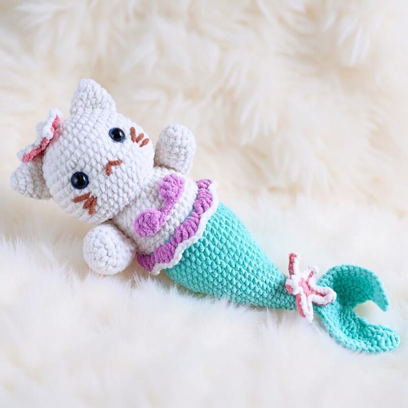 Mermaid Kitten Amigurumi Crochet Pattern - Adorable DIY Stuffed Animal Toy - Instant Download PDF - Image 2