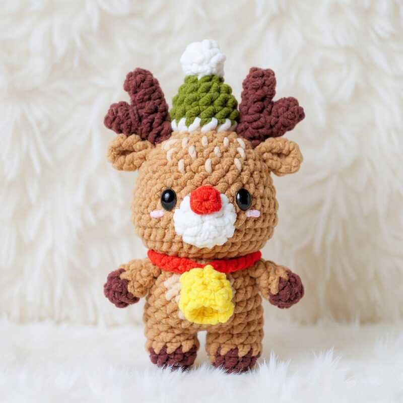 Holiday Reindeer Amigurumi Crochet Pattern - Adorable DIY Stuffed Animal Toy - Instant Download PDF