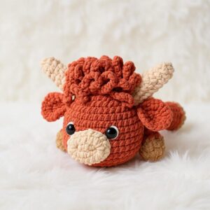 Mini Highland Cow Amigurumi Crochet Pattern - Adorable DIY Stuffed Animal Toy - Instant Download PDF