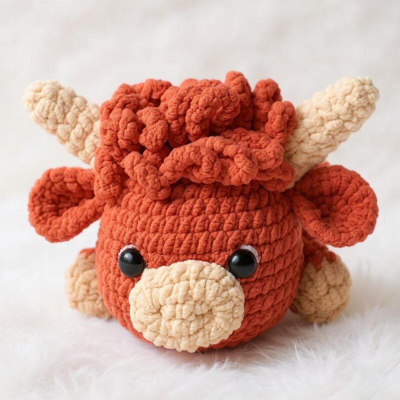 Mini Highland Cow Amigurumi Crochet Pattern - Adorable DIY Stuffed Animal Toy - Instant Download PDF - Image 3