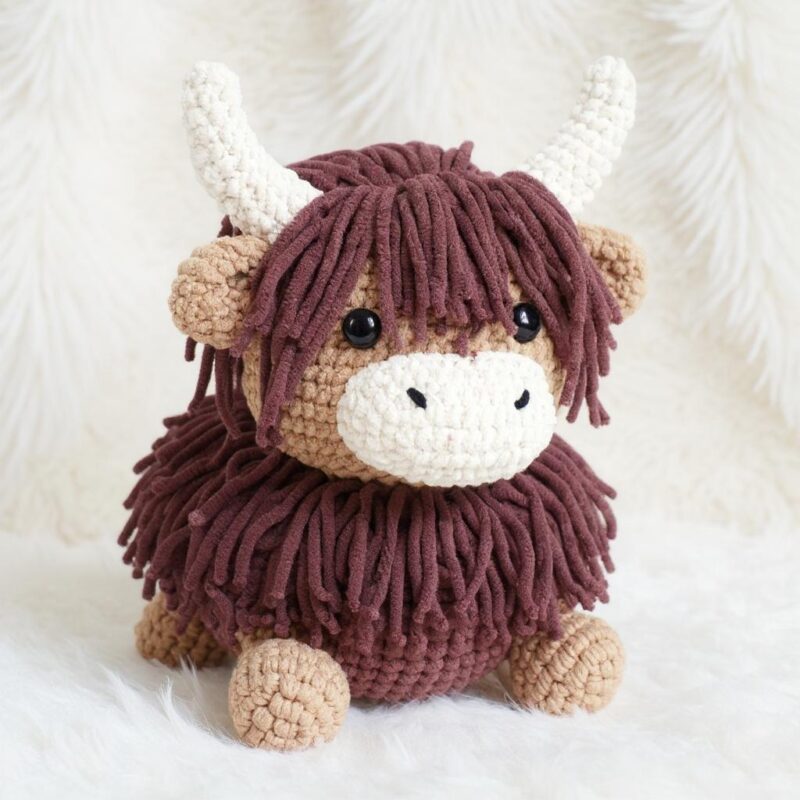 Mini Highland Cow Amigurumi Crochet Pattern - Adorable DIY Stuffed Animal Toy - Instant Download PDF - Image 7