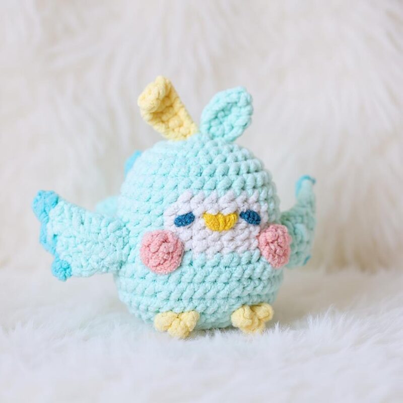 Minty Parrot Amigurumi Crochet Pattern - Adorable DIY Stuffed Animal Toy - Instant Download PDF
