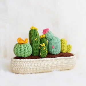 Mixed Cactus Garden Amigurumi Crochet Pattern - Charming DIY Potted Plant Decor - Instant Download PDF