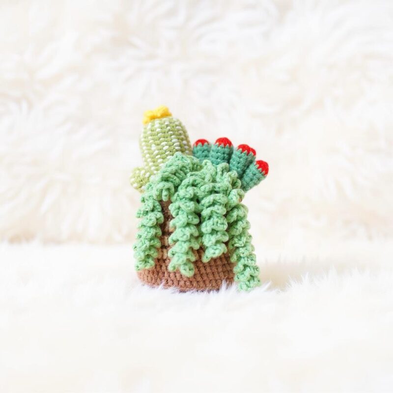 Mixed Cactus Pot Amigurumi Crochet Pattern - Charming DIY Potted Plant Decor - Instant Download PDF